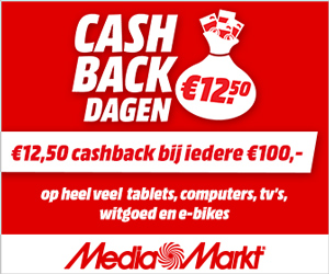 Mediamarkt cashback voordeel €12.50 op €100.-