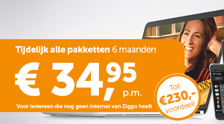 Ziggo alles-in-1 | Tot €230 voordeel | €34.95 i.p.v. €54.95