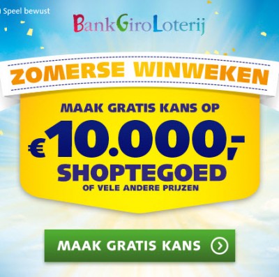 Zomerse Winweken! Gratis kans op €10000 shoptegoed!