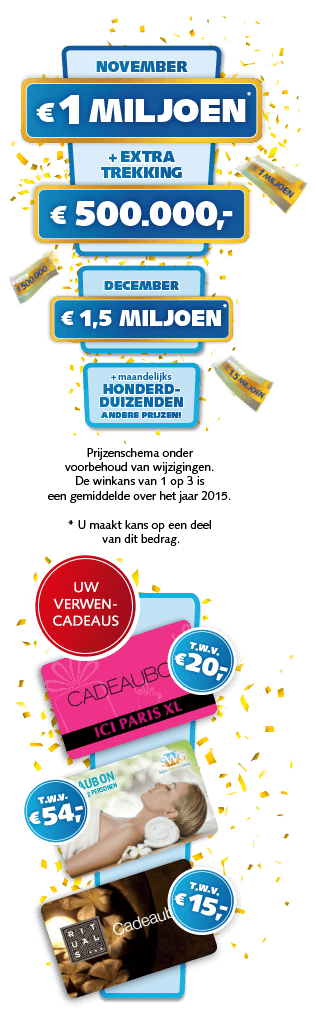 Gratis 3x Verwenpakket bij de Bankgiro Loterij t.w.v. €89.-