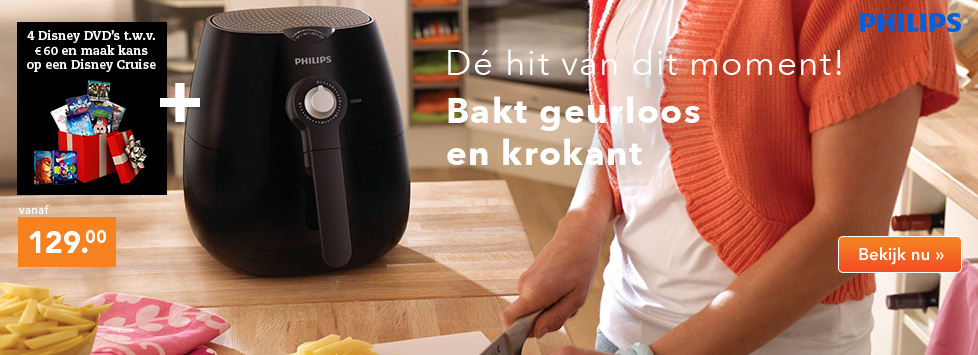 De Philips Airfryer bij Blokker nu €129.- i.p.v. €209.-. lekkerste en gezondste maaltijden