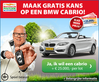 Postcode loterij BMW cabrio actie! Speel 1 maand gratis mee en maak direct kans op een BMW cabrio. Dagelijks kans op de mooiste en hoogste prijzen. 