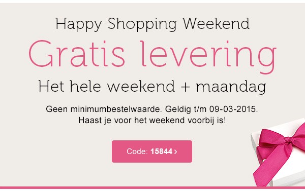 verzending | Weekend + Maandag gratis verzending