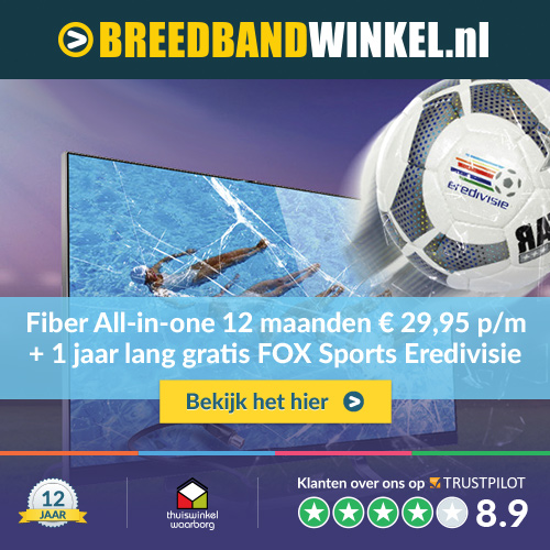 Gratis FOX Sports Eredivisie bij Fiber nu voor €29.95 p/m