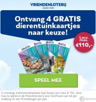 Vriendenloterij met Gratis Dierentuinkaartjes