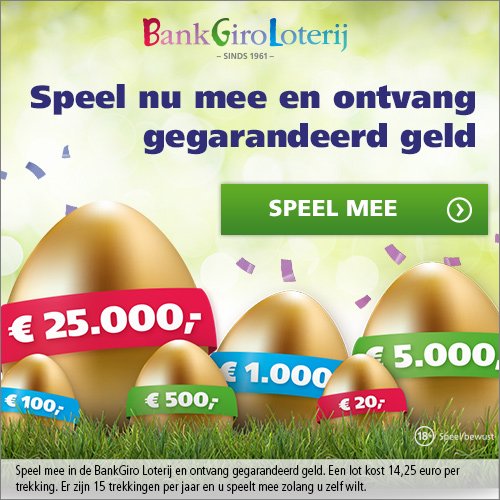 Het Gouden Ei met € 15,- tot € 25000.- voor jouw?