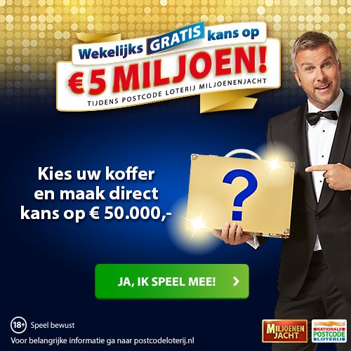 Kies je koffer in de Postcode Loterij Bingo!