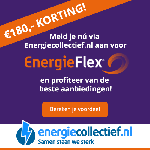 Energiecollectief voor de hoogste cashback! Energiecollectief biedt het aanbod van EnergieFlex aan en momenteel hanteren zij een cashback van € 180,-.