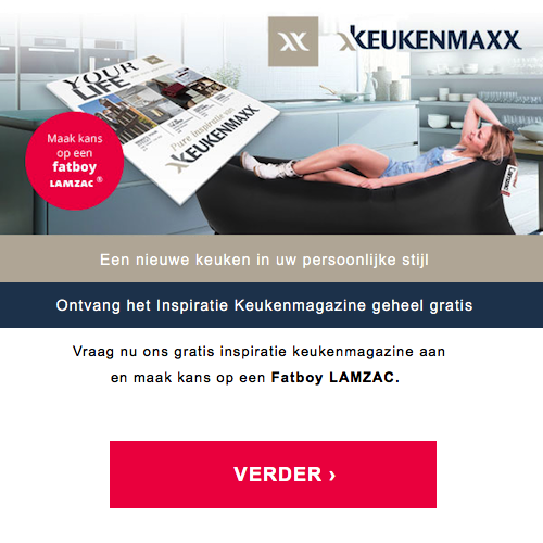 Gratis Keukenmaxx magazine + kans op Fatboy Lamzac!