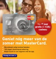 Creditcard nu 1 jaar gratis + €25.- cadeau!