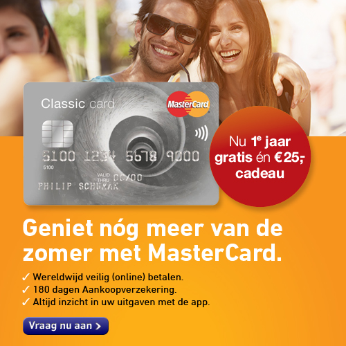 Creditcard nu 1 jaar gratis + €25.- cadeau!