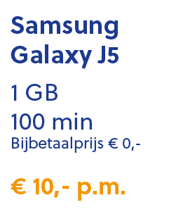 Samsung Galaxy J5 inclusief toestel €10.- p.m