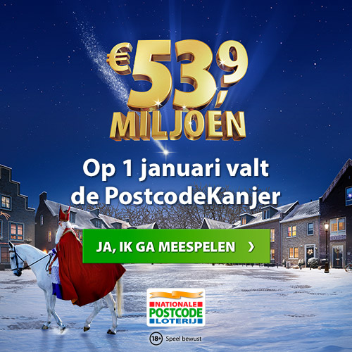 1 januari trekking van Postcode loterij miljoenenjacht!