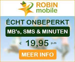 Bij Robin Mobile alles onbeperkt! Je krijgt onbeperkt bellen, sms en data v.a € 19.95 p.m. en met gratis buitenland voordelen.