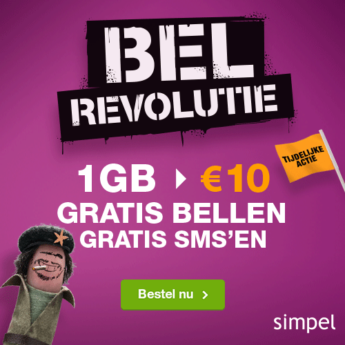 Gratis bellen en sms bij Simpel met 1 Gb nu €10.-