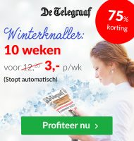 De Telegraaf voor €3.- per week + 75% korting!