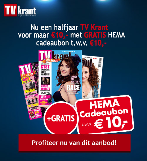Gratis HEMA cadeaukaart t.w.v. €10,- bij de Tv krant. 26 weken voor maar €10.-!