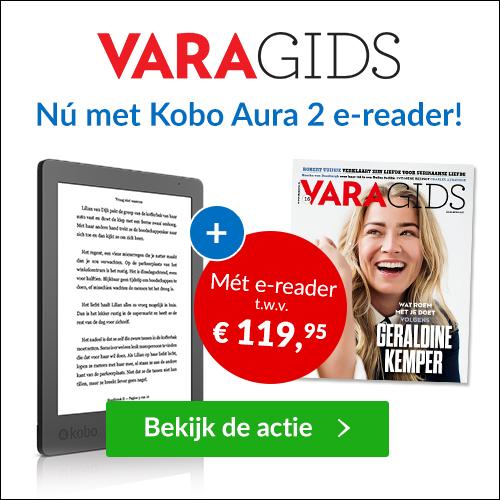 Ontvang nu de VARA gids 1 jaar lang en ontvang er een gratis e-reader Kobo Aura t.w.v. €119,95 ( winkel prijs ) bij. Je betaald voor de totale deal maar €89.95.