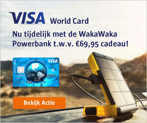 Creditcard aanvragen? Bestel nu een nieuwe Visa Card en ontvang een Gratis WakaWaka Powerbank t.w.v. €69.95+ een gratis reisverzekering.