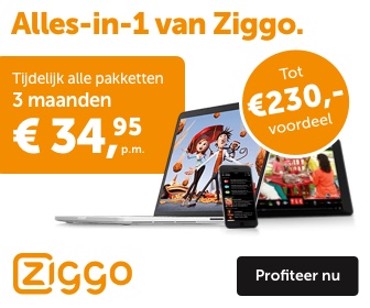 Ziggo Overstappen met 12 maanden gratis HBO of 3 maanden € 34.95 per maand.