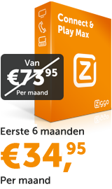 Ziggo abonnement Alles-in-1 met Gratis Ziggo sport! van €73.95 nu €34.95